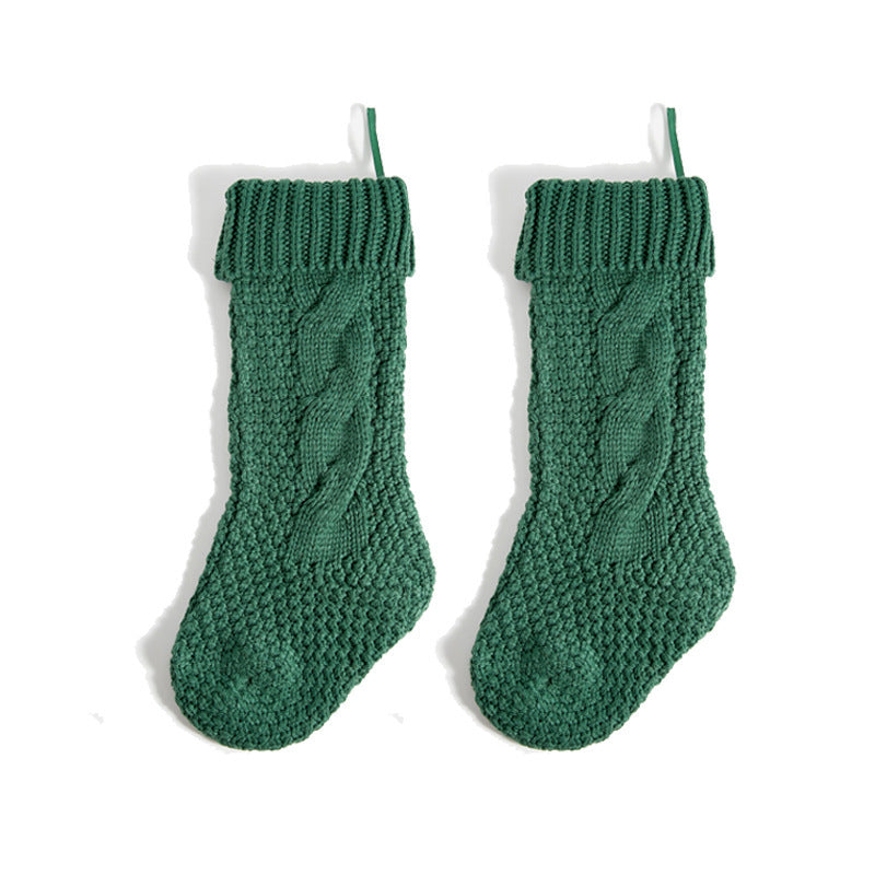 Large 46CM knitted wool home wall decoration candy bag socks diamond gift bag socks hanging Christmas socks